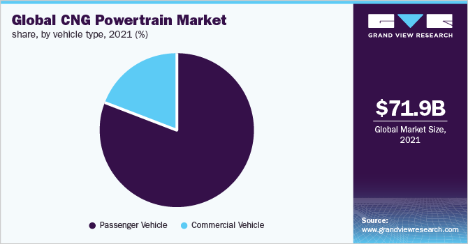 全球CNG动力总成市场份额，各车型，2021年(%)