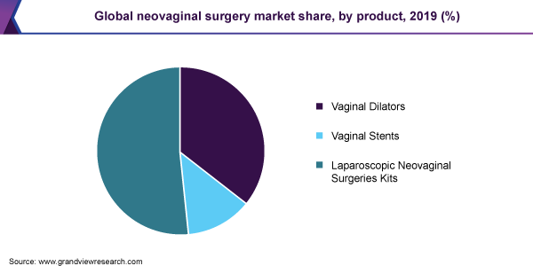 2019年全球新阴道手术市场占有率，按产品分类(%)