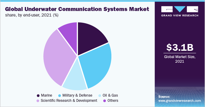 全球水下通信系统市场占有率，各终端用户，2021年(%)