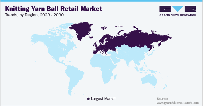 编织纱线球零售市场趋势，各地区，2023 - 2030