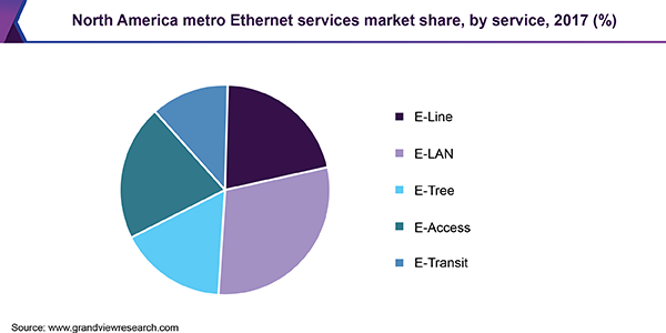 北美城域以太网服务市场份额